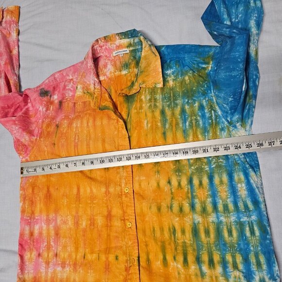 Cotton Citizen Tie Dye Button Up Shirt Women Size L Multicolor Cotton - Picture 9 of 11